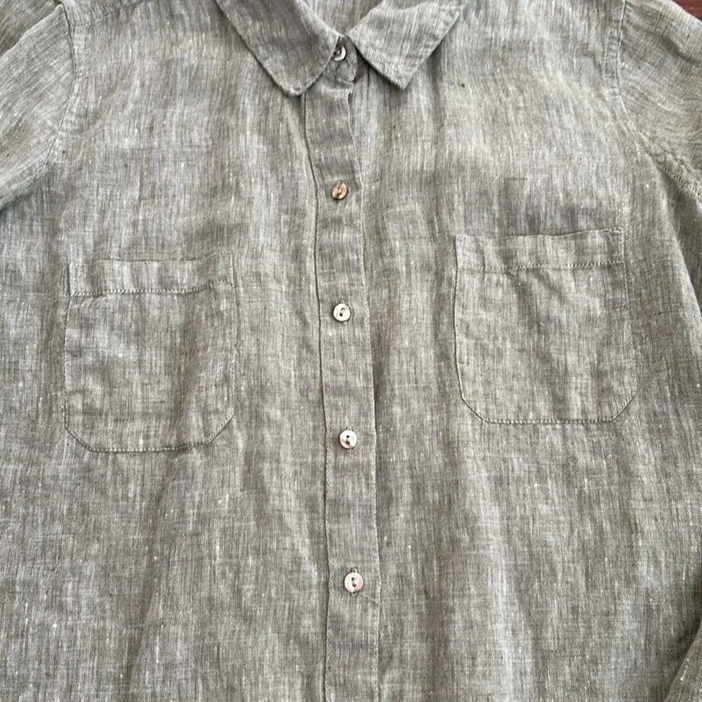Calypso St. Barth Green Casual Button Down Shirt Relaxed Fit - Picture 4 of 9
